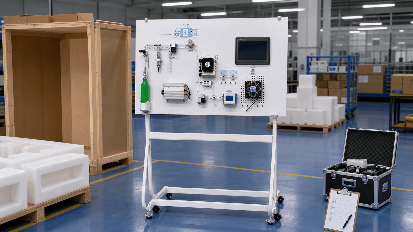 hydrogen teaching equipment prepared for secure international delivery